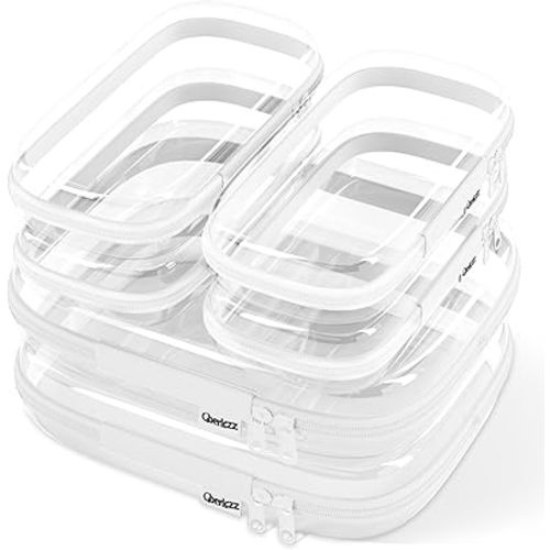 Clear Hard Zipper Case for Storage, Durable Clear Zipper Pouches, Hard Plastic Zippered Pouch for Snacks Toy Travel Organizer