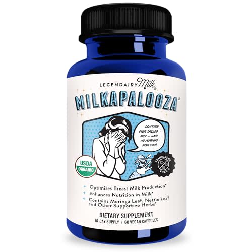 Legendairy Milk Milkapalooza Lactation Supplement for Breastfeeding Moms, Increase Breast Milk Supply with Organic Moringa, Fennel, Nettle, & Shatavari, Vegan Postpartum Essentials Fenugreek-Free 60ct