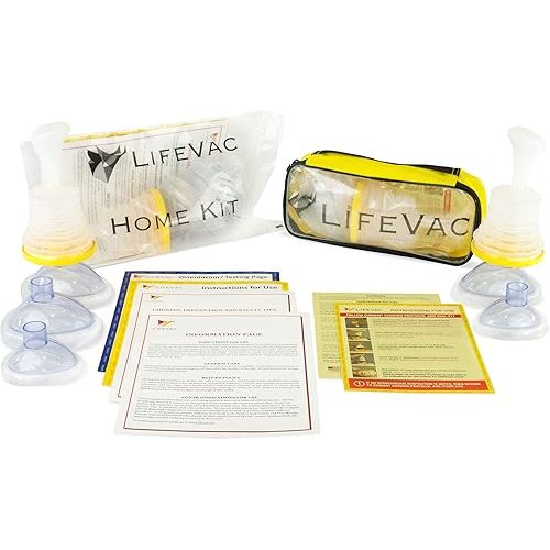 LifeVac Home & Yellow Travel Combo Kit - Portable Suction Rescue Device, First Aid Kit for Kids and Adults, Portable Airway Suction Device for Children and Adults