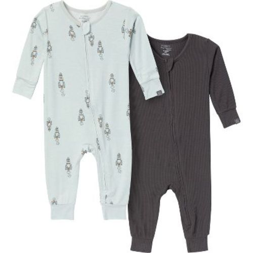 Modern Moments™ by Gerber Baby Boys' 2-Pack Tight Fitting Footless Pajamas, Light Sky Spaceship, 3-6 Months