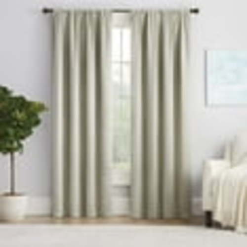 Eclipse Solid Thermapanel Room Darkening Rod Pocket 54 x 84 Panel in Stone