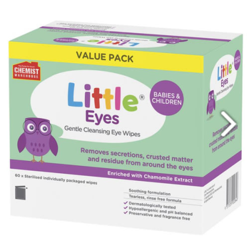 Buy Little Eyes Cleansing Wipes 60 Exclusive Size Online at Chemist Warehouse®