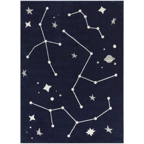 Heilman Geometric Navy Area Rug