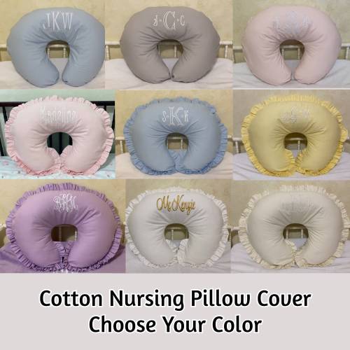 Cotton Nursing Pillow Cover, Baby Girl Nursing Pillow Cover, Baby Boy Nursing Pillow Cover, Breastfeeding Pillow Cover, Choose Your Color