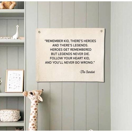 Sandlot Quote flag wall banner ,Nursery wall decor,Boys baseball bedroom decor,Wall art for nursery,Modern kids room decor,Canvas banner