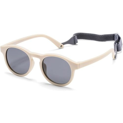 HJSTES Polarized Baby Sunglasses for Toddler Boys Girls, TPEE Flexible Frame with Strap, for Infant Age 0-3