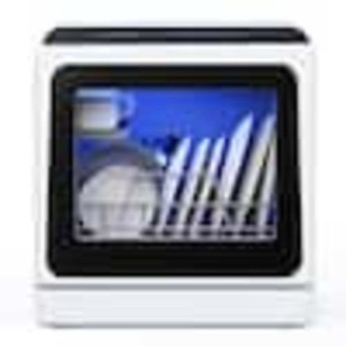 SIMZLIFE 16.85 in. Portable Countertop Dishwasher in White with 3-Cycles, 6-Modes, 4-Place Settings Capacity, and 40 dBA DW-01-HD