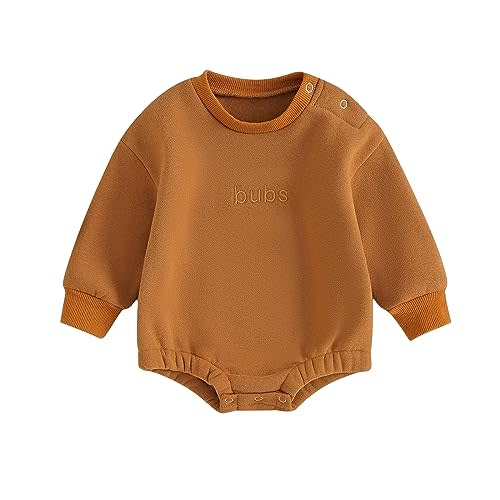 VISGOGO Newborn Infant Baby Boy Girls Oversized Romper Little Dude Sweater Onesie Coming Home Outfit Neutral Clothes