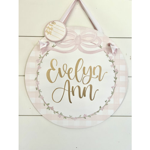 Baby Girl Hospital Door Hanger | Hospital Name Sign | Nursery Name Decor | Baby Shower Gift