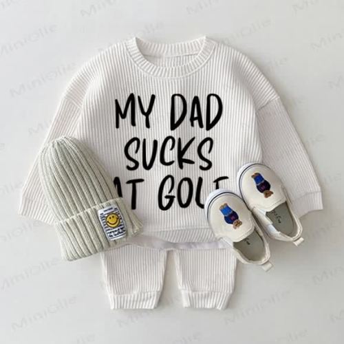 MY DAD SUCKS AT GOLF Baby Waffle 2-piece Set
