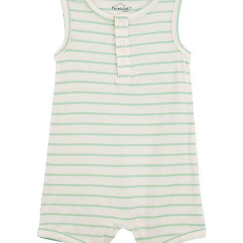 Green/Ivory Baby Striped PurelySoft Romper - Green | Carter’s Oshkosh Canada