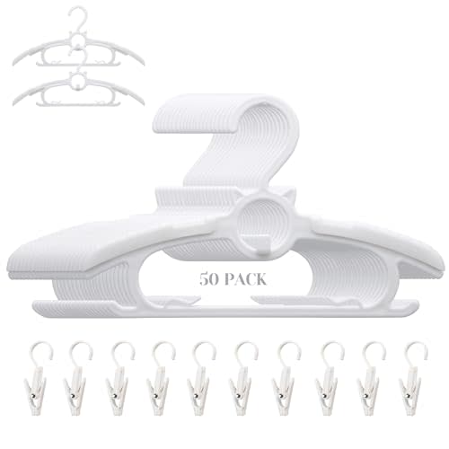 Gencuoir Baby Nursery Closet Hangers, Non-Slip and Extendable Laundry Infant Pant Hanger for Newborn Clothes 50pcs hangers11-14'' Adjustable Children Coat Hanger for Girl Boy Toddler Kids Child