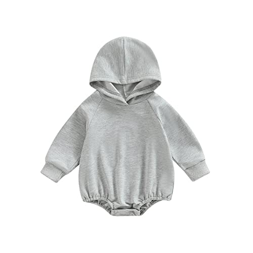 Thorn Tree Newborn Baby Boys Hooded Sweatshirt Long Sleeve Solid Romper Infant Baby Fall Winter Spring Outfits
