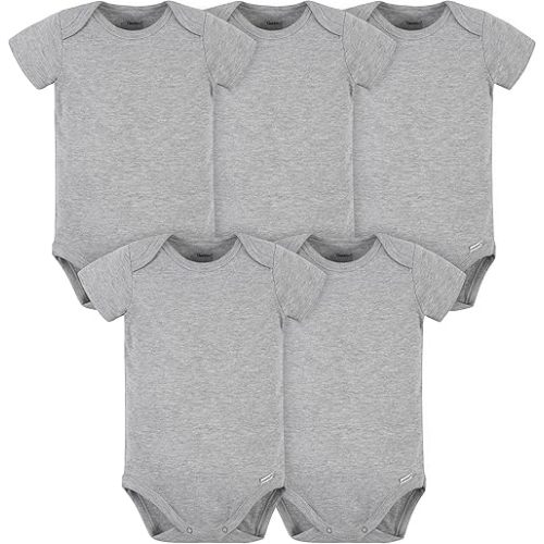 Gerber Unisex-Baby 5 Pack Onesies Multi-Packs Bundle Interlock 180 Gsm