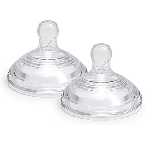 Dr. Talbot's Anti-Colic Bottle Replacement Nipples - Feeding Supplies for Newborn - (2-Pack) Vari Flow Soft Flex Nipples - 0+ Months