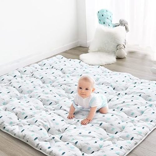 Baby Play Mat for 71'' x 59'' Playpen, Playmat for Babies and Toddlers, Baby Mat for Floor Large & Thick, Non Slip Cushioned Baby Play Mats for Floor, Kids Play Mat for Playpen Easy Clean, White