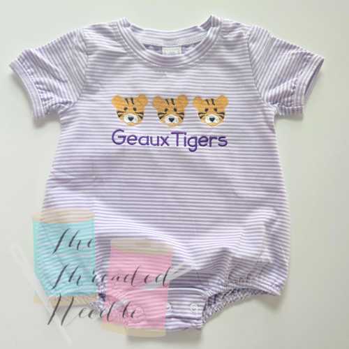 Baby Boy Bubble - Purple Stripe Bubble - Tigers Bubble - Baby Boy Outfit - Baby Shower Gift