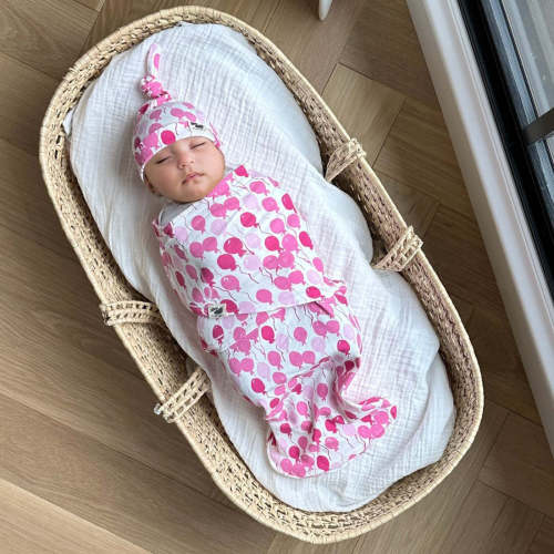 Norani Baby Snugababe Sleep Pod with Arm Inserts - Pink Balloons