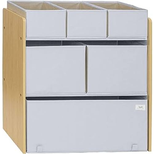 3 Sprouts Multi Bin Toy Organizer - Durable Kids Toy Storage Organizer with Bins - Toy Organizers and Storage Solution - Gray