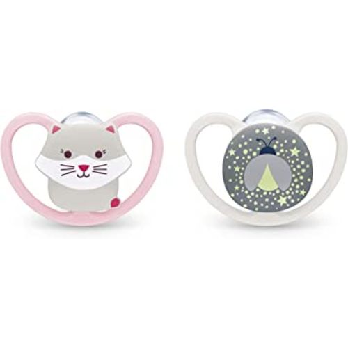 NUK Space Orthodontic Pacifiers, 0-6 Months, 2 Pack