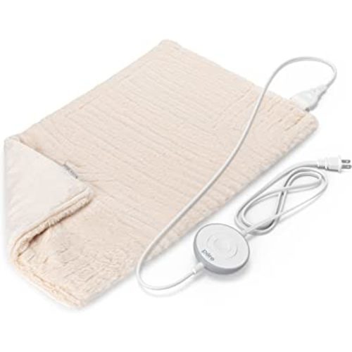 Pure Enrichment® PureRadiance™ Luxury Heating Pad for Cramps, Back, Neck, & Shoulder Pain Relief, Patented Design, Soft Faux Fur & Micromink, 6 Heat Settings, Machine Washable, 12”x24” (Golden Sands)