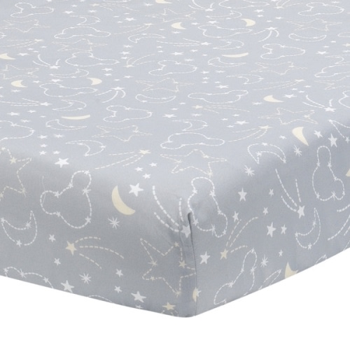 Disney Baby Mickey Mouse Gray/Yellow Celestial Fitted Crib Sheet – Lambs & Ivy