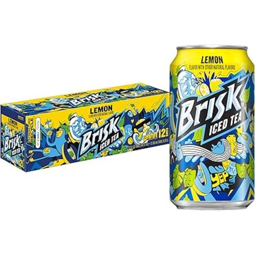 Lipton Brisk Lemon Iced Tea, 12 Fl Oz Cans (Pack of 12)