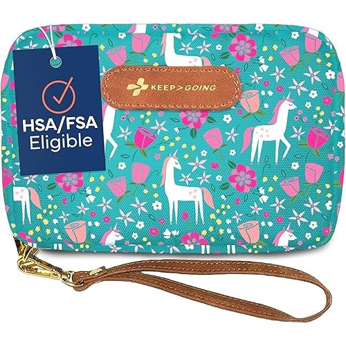 KeepGoing Travel First Aid Kit for Kids – 130 Pc. for Car, Home, Purse, Diaper Bag & Backpack with Latex-Free Bandages - Mini First Aid Kit Travel Size TSA-Approved