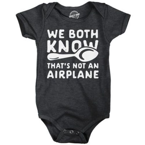 We Both Know Thats Not An Airplane Baby Bodysuit Funny Sarcastic Graphic Novelty Jumper For Infants - Crazy Dog Baby Bodysuit Black Newborn