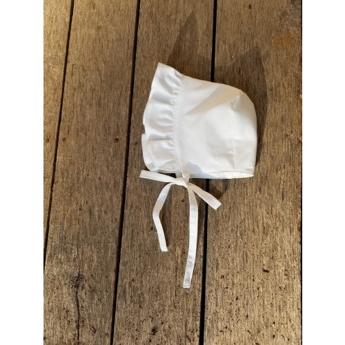 White Bonnet - Baby Girl Gift - Heirloom baby shower gift - gender neutral baby bonnet - Easter bonnet - christening bonnet - easter