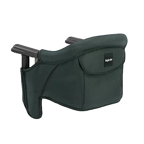 Inglesina Fast Table Chair, Dark Green - Portable Baby High Chair - Babies & Toddlers 6-36 Months - Collapsible Design - Fits Tables 0.8'' to 3.5'' Thick - Compact & Easy to Use - Travel Bag Included