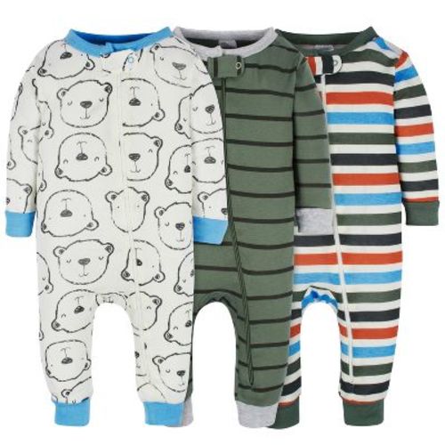 Onesies Brand Baby Boys' Snug Fit Footless Pajamas - Unbearably Cute - 6-9 Months - 3-pack