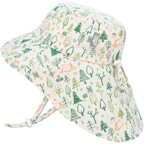0-6 Months “Camp Grove” JAN & JUL Kids' Adjustable Cotton Adventure Sun Hat 50+ UPF