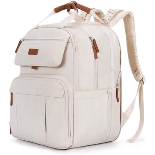 mommore Diaper Bag Backpack, Large Diaper Bag Expandable for 2 Kids/Twins, Durable Baby Bag with Changing Pad, Water Resistant Travel Diaper Backpack for Mom Dad