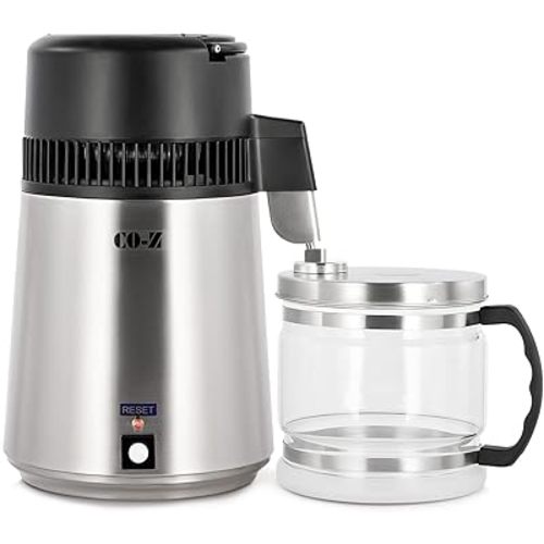 CO-Z 304 Stainless Steel Water Distiller, 4L 750W Countertop Home Tabletop Distiller Water Making Machine, Distill Distilling Water Purifier Distillers, Distilled Clean Water Maker, Pure Water Maker