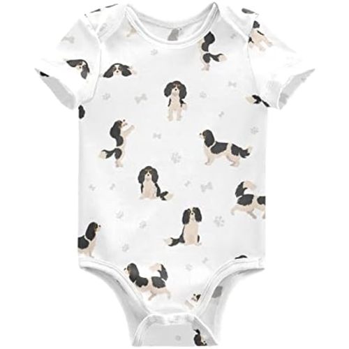 vvfelixl Baby Girls' Bodysuits Black Pug White Short Sleeve Cotton Baby Clothes For Girls 0-24 Months