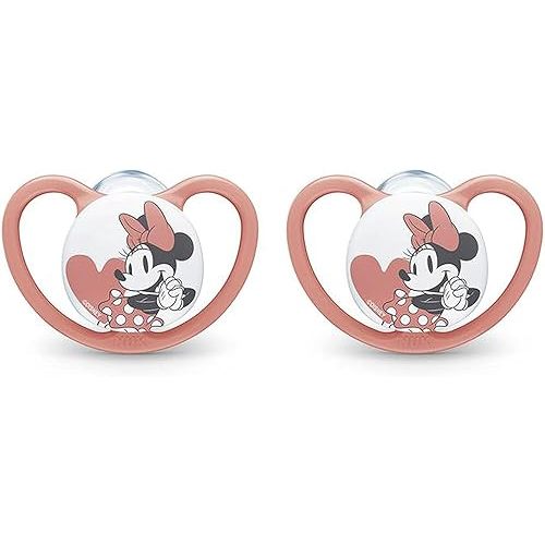 NUK Space Orthodontic Pacifiers (Minnie, 0-6 Months)