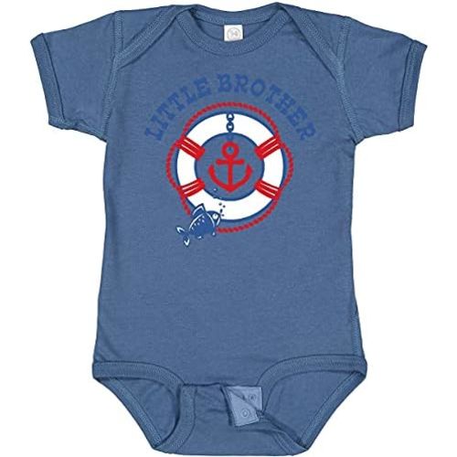 inktastic Nautical Little Brother Baby Bodysuit