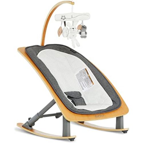 Evolur Tory 2-in-1 Rocker & Chair, Gray