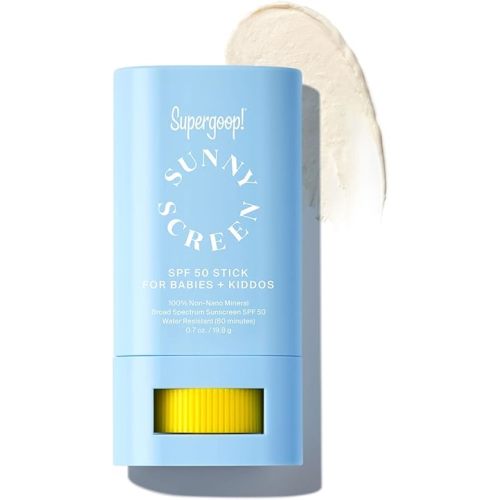 Supergoop! Mineral Stick SPF 50, 0.7 oz - Face & Body Sunscreen for Babies & Kids - 100% Non-Nano Mineral Formula - Pediatrician Tested, Hypoallergenic, Fragrance & Silicone Free