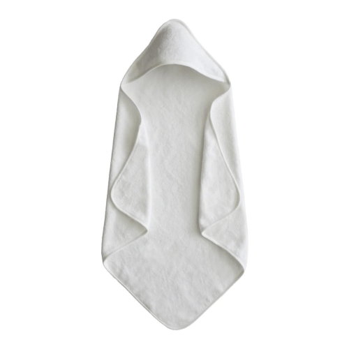 Organic Cotton Baby Hooded Towel, Pearl