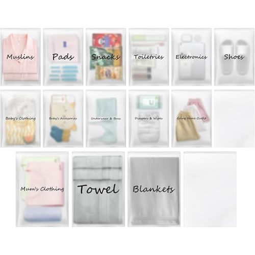 20 Pack Hospital Bag for Women Labor Delivery, Diaper Bag Organizing Pouches Bag Maternity Hospital Bag Essentials for Mommy Dad Newborn Baby First Time New Mom Must Haves