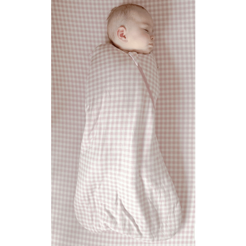 Pink Gingham 1.0 TOG Bamboo Viscose Swaddle Sleep Sack | günamüna