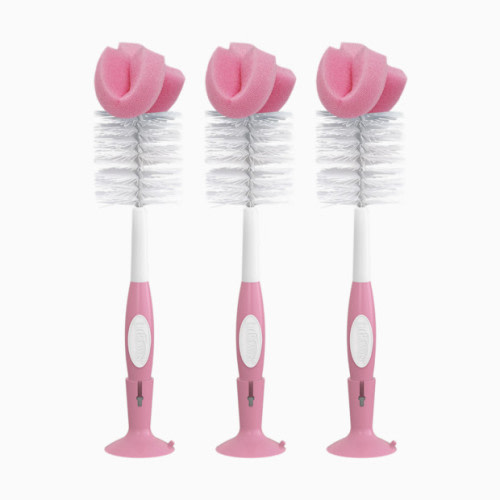 Sponge Baby Bottle Cleaning Brush Set - Pink
