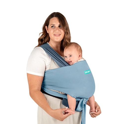 Moby Easy-Wrap Carrier | Baby Carrier and Wrap in One for Mothers, Fathers, and Caregivers | Designed for Newborns, Infants, and Toddlers | Holder Can Carry Babies up to 33 lbs | Sea Spray Blue