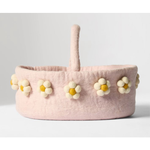 Handcrafted Felt Daisy Diaper Caddy