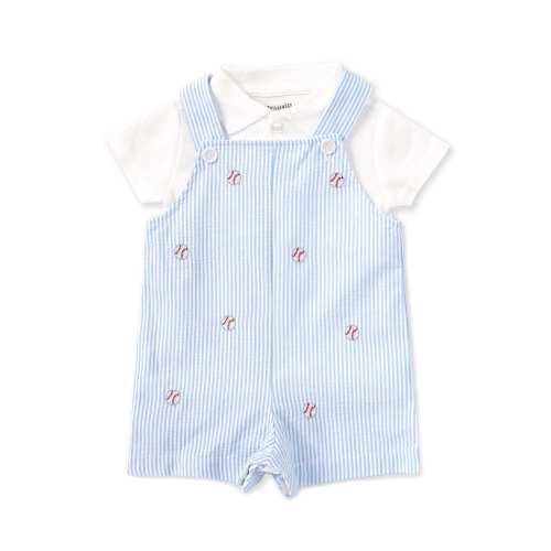 Adventurewear 360 Baby Boys 3-24 Months Short Sleeve Baseball Print Seersucker Romper