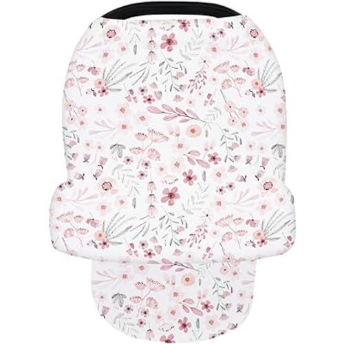 Nursing Cover for Newborn Breastfeeding Multi Use Infant Stroller Canopy Unisex Baby Car Seat Cover for Baby Boy and Girl (Flower)