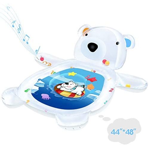 QPAU Tummy Time Mat XXL Large, Perfect Tummy Time Play Activity Center with Baby Rattle Toy