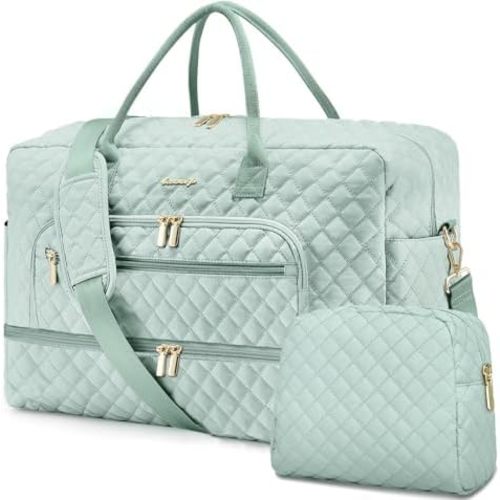 Travel Duffle Bag Weekender for Women - Carry-On Overnight Bag Personal Item Bag with Shoe Compartment & Wet Pocket Large Weekend Tote Bags with Toiletry Bag Hospital Bags for Labor and Delivery